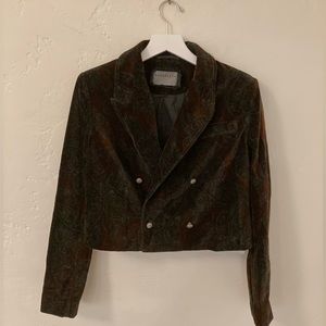 NWT Anthropologie Marrakech Paisley “Dover” cropped velour jacket Medium